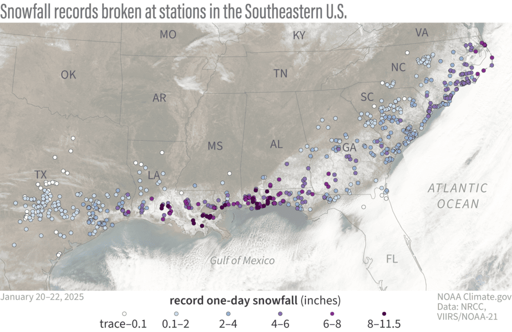 Memorable January 2025 Snowstorm Blankets The South